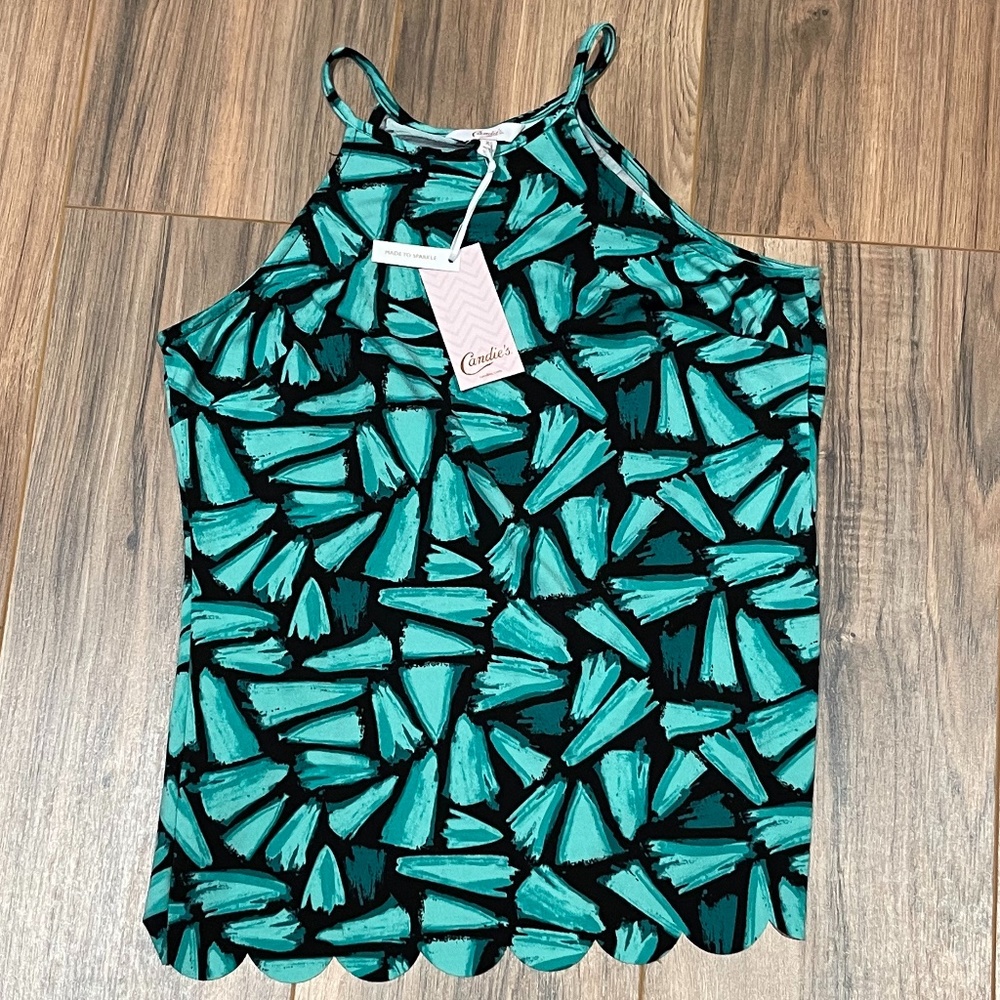 Candie's Scalloped Halter Top. Open back. Size XS